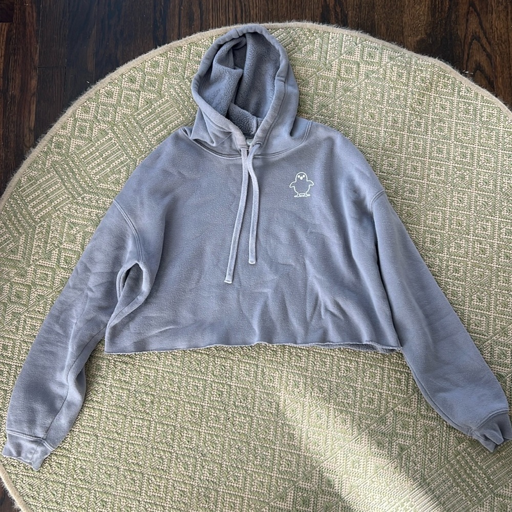 Chicks in the Office Grey Cropped Hoodie